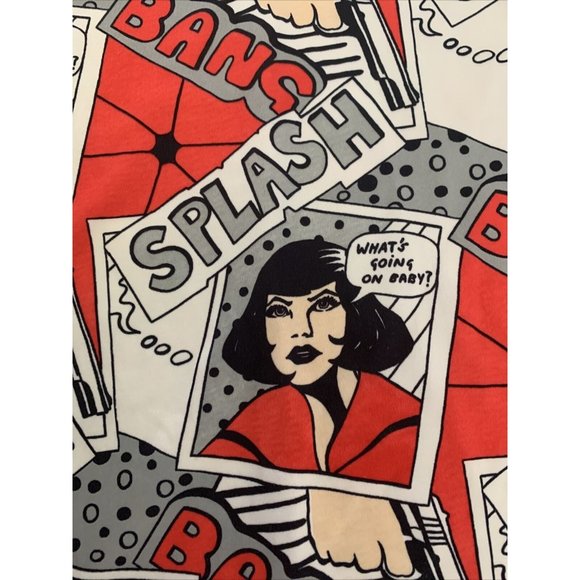 Funk Factory Diva Comic Dress Black/White/Red -Fit & Flare -Bell Sleeves YOUTH - Picture 6 of 8